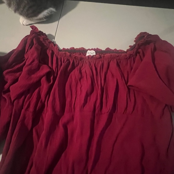 Burgundy ( red) peasant dress - Picture 3 of 4